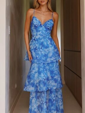 Billy J | Dresses | Elegant Steel Blue Satin Slip Dress